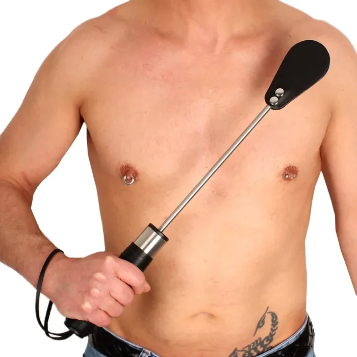 Lederpeitsche aus Metall