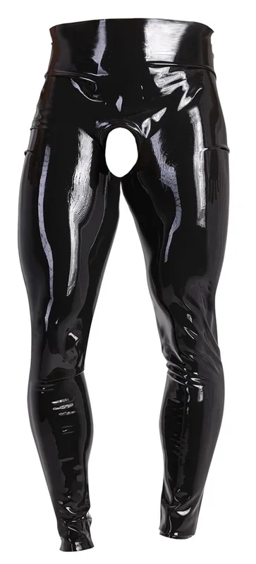 Leggings mit Showmaster-Öffnung für Penis und Hoden, Latex Late X