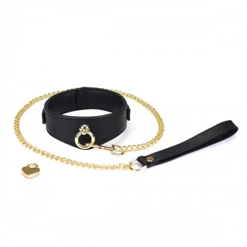 »LiebeSeele« Halsband Curved Collar mit Leine »Dark Secret«