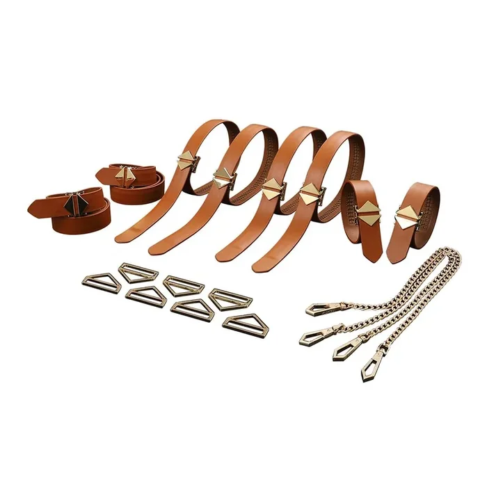LOCKINK – 8-Bondage-Riemen Fesselset – braun