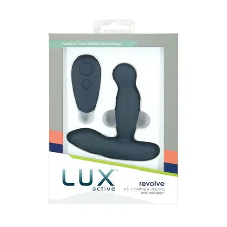 Lux Active Revolve 4.5′ Rotating & Vibrating Anal Massager – Dark Blue