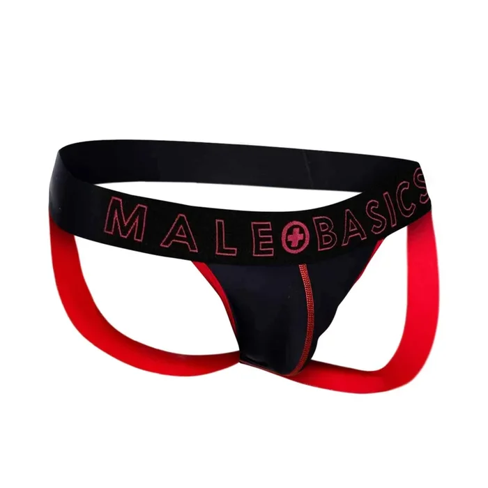 Male Basics Neon Jockstrap Red MD