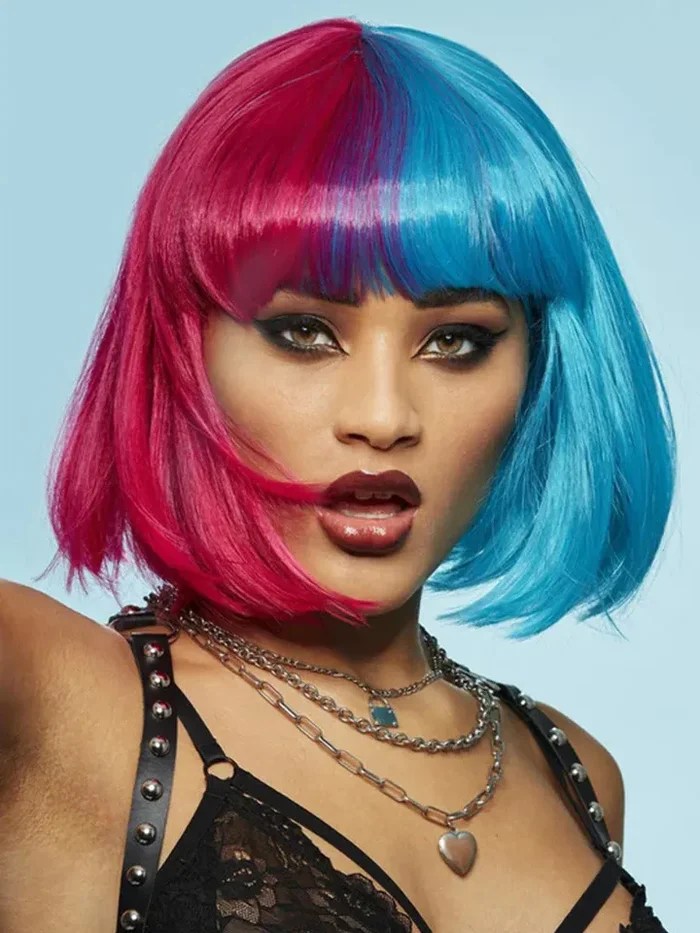 Manic Panic Red & Blue Bob-Perücke