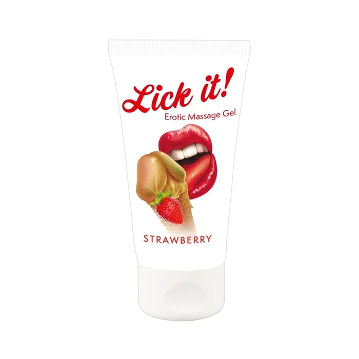 Massagegel »Lick It – Erdbeere« – Wasserbasis & Vegan – 50 ml