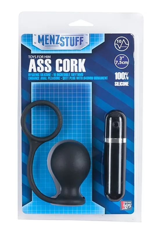 Menzstuff Vibrierender Buttplug in Schwarz