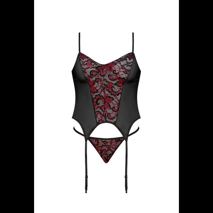 Merry Widow and G-String Set – 2X – Black