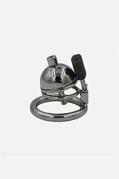 Mini-Keuschheitskäfig aus Stahl mit Stecker
