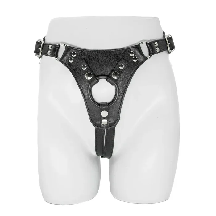 Minx Licorice Leather Strapon Harness