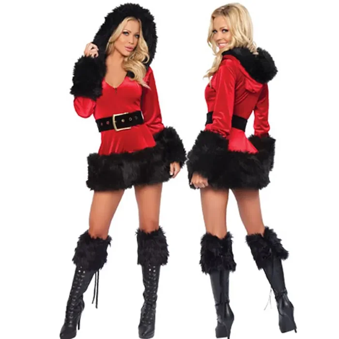 Miss Santa Costume 3pc Schwarz