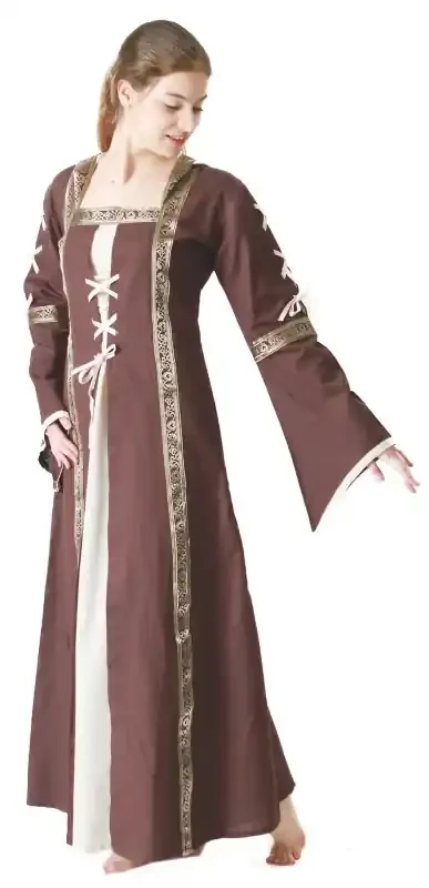 Mittelalter Kleid mit goldenen Bordüren