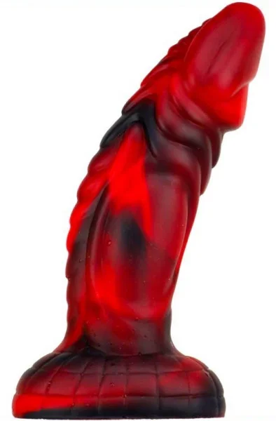 Monster Dildo Squax Schwarz-Rot 18 cm