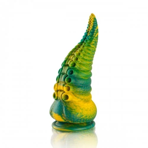 Monsterdildo aus Silikon »Toni Tentacle« Grün-Gelb