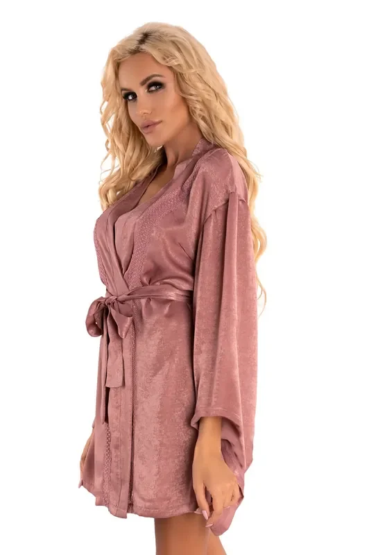 Morgenmantel aus weichem Material – rosa
