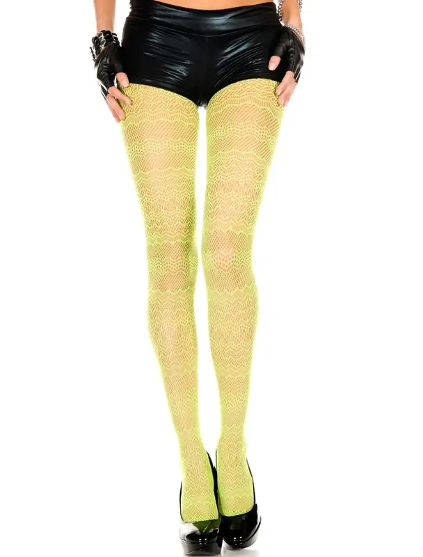 Music Legs – Strumpfhose in Grün mit Spitzenmuster