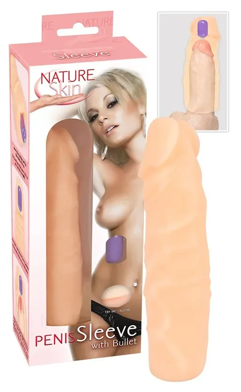 Nature Skin Penis-Sleeve Mit Vibro-Bullet