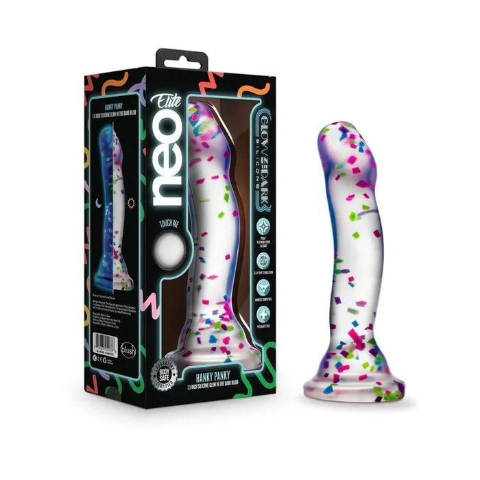 Neo Elite GITD Hanky Panky 7.5in Confetti Filled Dong