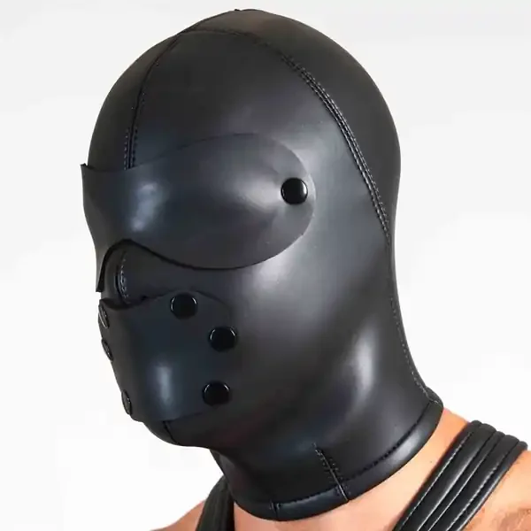 Neopren Maske mit verschließbaren Augen- und Mundöffnungen