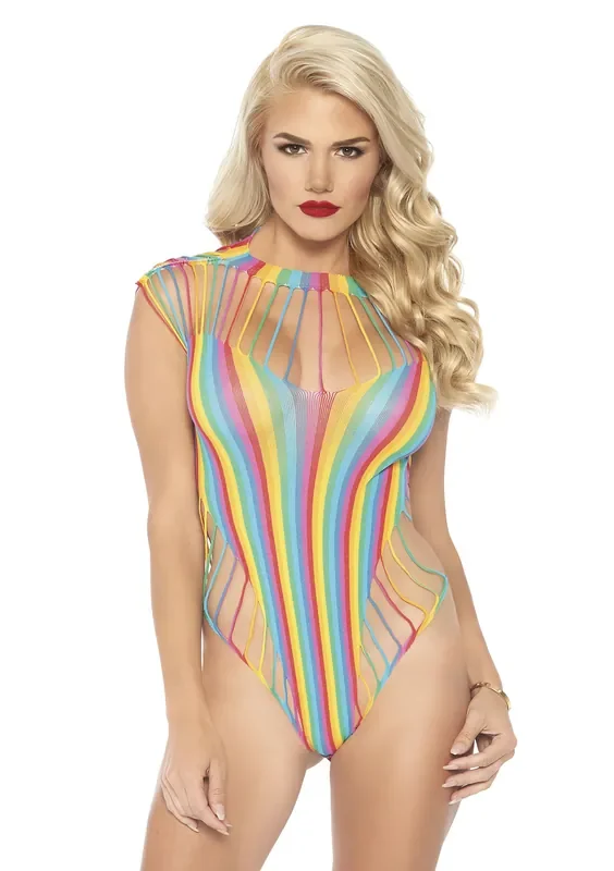 Netzbody mit Cut-Outs regenbogenfarben