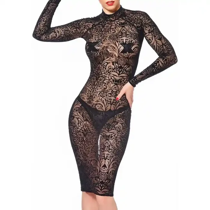 Netzkleid mit Naturmuster