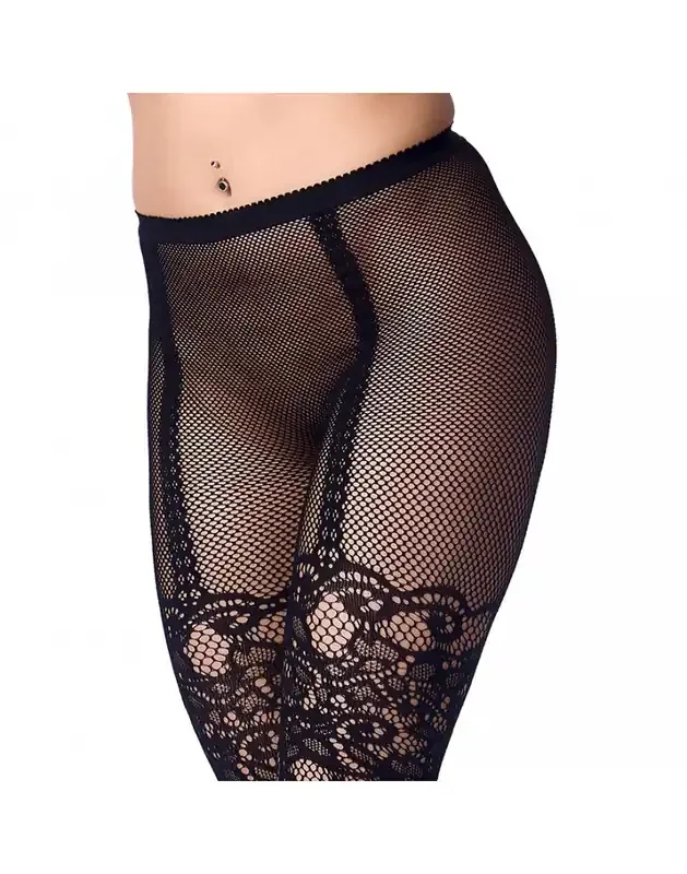 Netzstrumpfhose mit Spitze