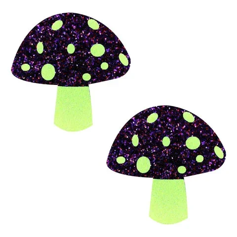 Neva Nude-Glitter Blacklight Shroom Alice Down The Rabbit Hole