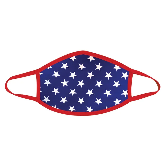 Neva Nude Murica USA Blue Star Mask w/100% Cotton Liner Red MD