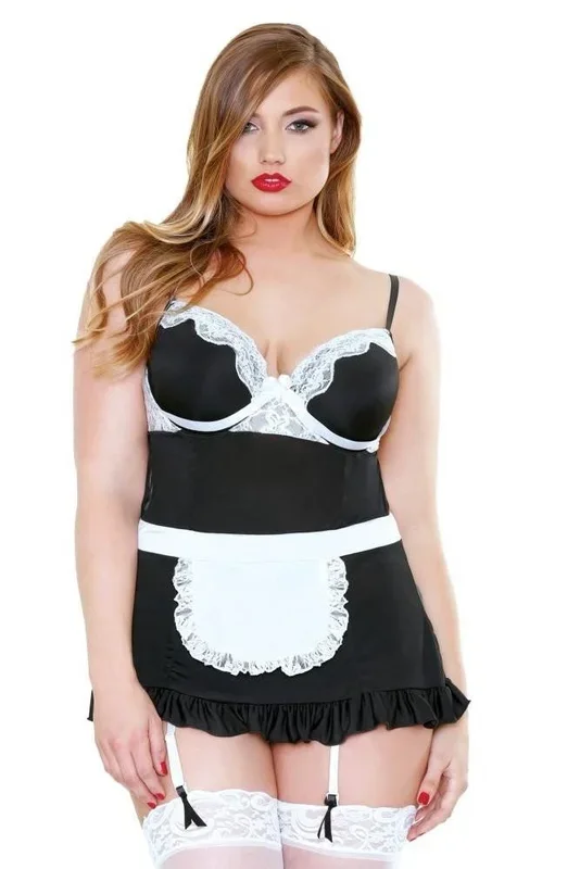 Night Service Maid Costume Set in 1X/2X