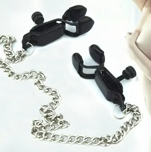 Nippelklemmen mit Kette ‘Black‘