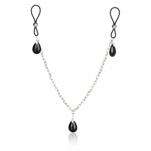 Nippelschlaufen mit Kette »Nipple Gem Jewelry« Obsidian