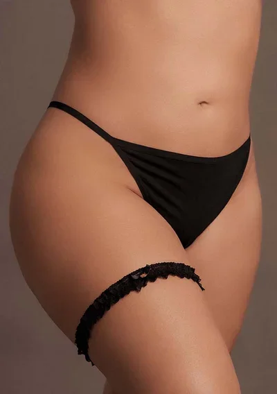 Noel – Elastisches Strumpfband aus Spitze mit goldenen Details – Einheitsgröße