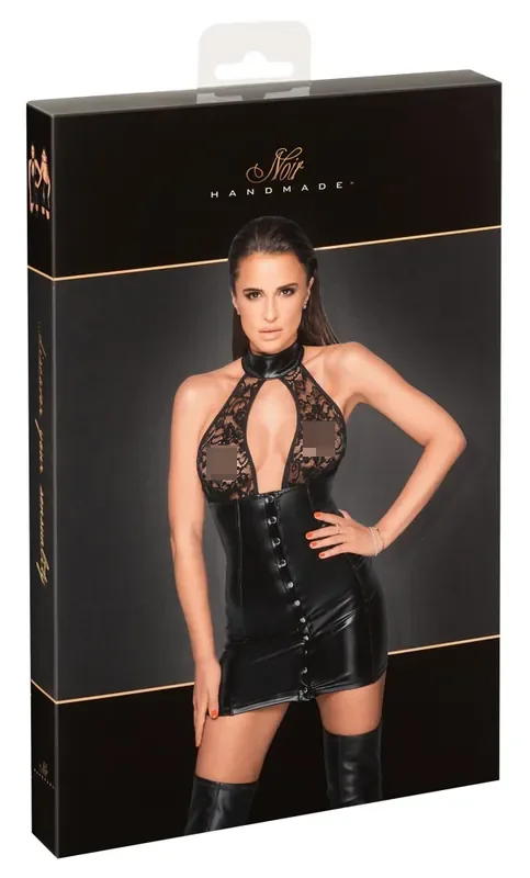 Noir Kleid Knopf