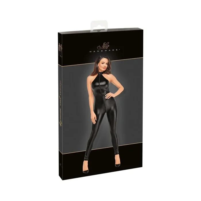 Noir Powerwetlook Strass Overall