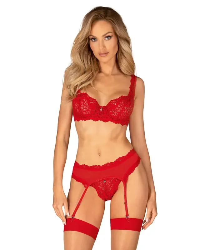 Obsessive – Amor Cherris Drei-teiliges Set – Rot