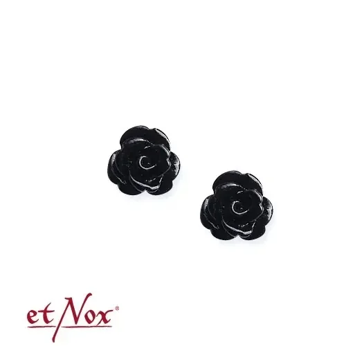 Ohrstecker schwarze Rose