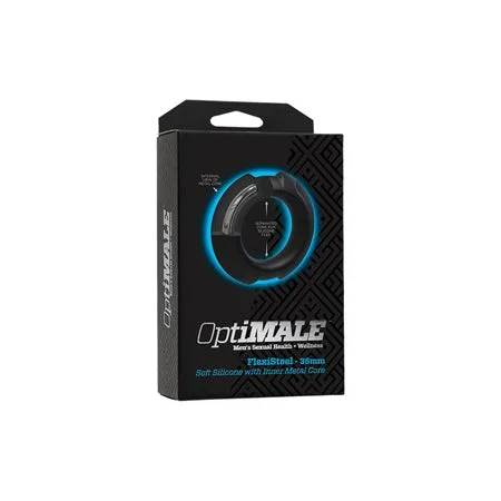 OptiMale FlexiSteel Cock Ring – 35mm Black
