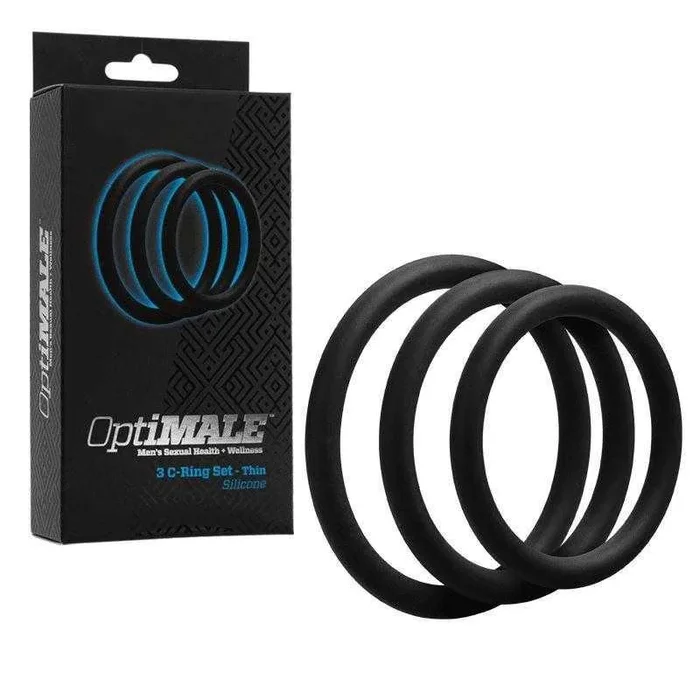 OptiMale Silicone 3 C-Ring Set Thin – Black