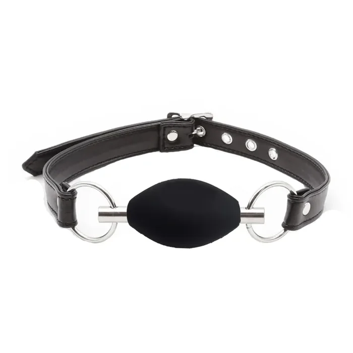 Ovaler Ballknebel aus Silikon schwarz