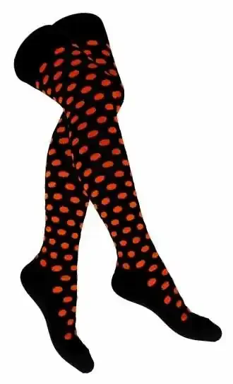 Overknee Strümpfe – orange gepunktet