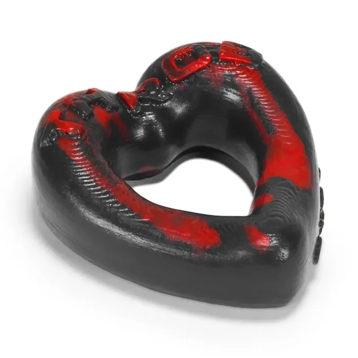Oxballs Herz-Cockring – Rot/Schwarz
