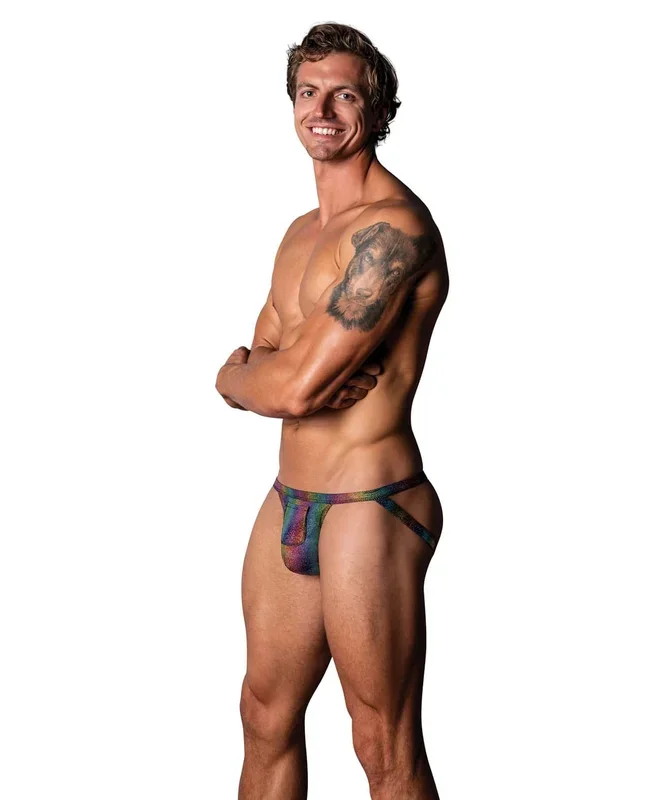 Pack & Play Jock w/Front Condom Pocket – Rainbow S/M