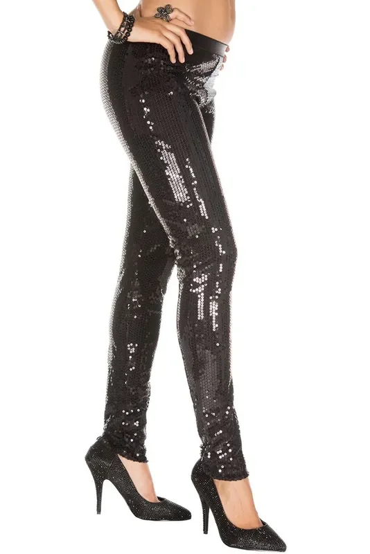 Pailletten Leggings SCHWARZ