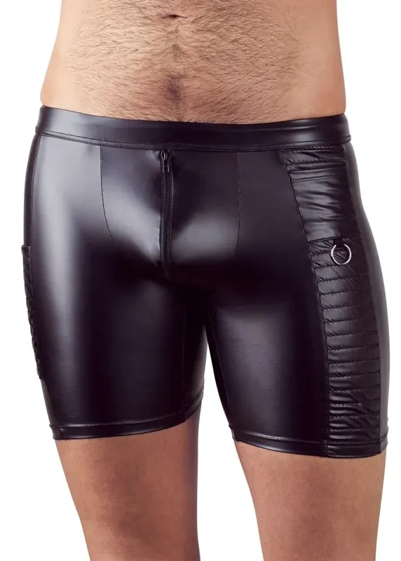 Pants schwarz Radlerhose mit Reißverschluss