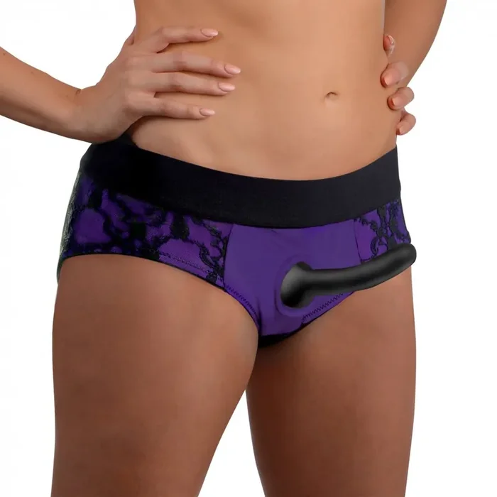 Panty-Harness mit Dildo lila