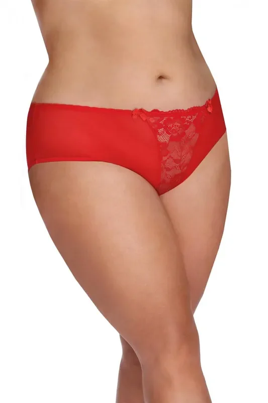 Panty mit Spitzeneinsatz rot QueenSize