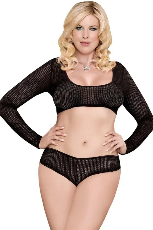 Party Girl Crop Top, Boy Short & Leg Warmer Set in OSXL