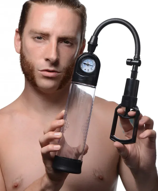 Penis-Pumpe mit integriertem Druckmessgerät