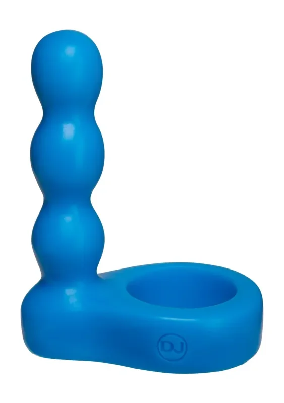 Penisring mit Dildo – blau