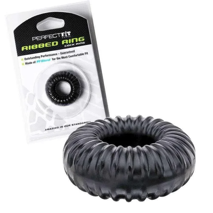 Perfect Fit Ribbed Ring – Black