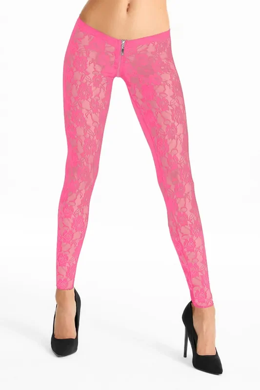 Pinke Spitzen Leggings