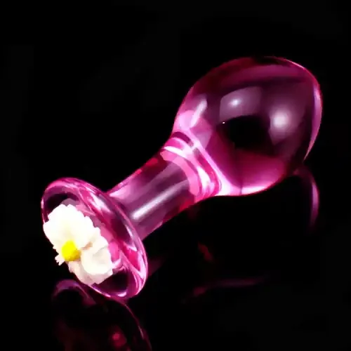 Pinker Glasplug ‘Blume‘